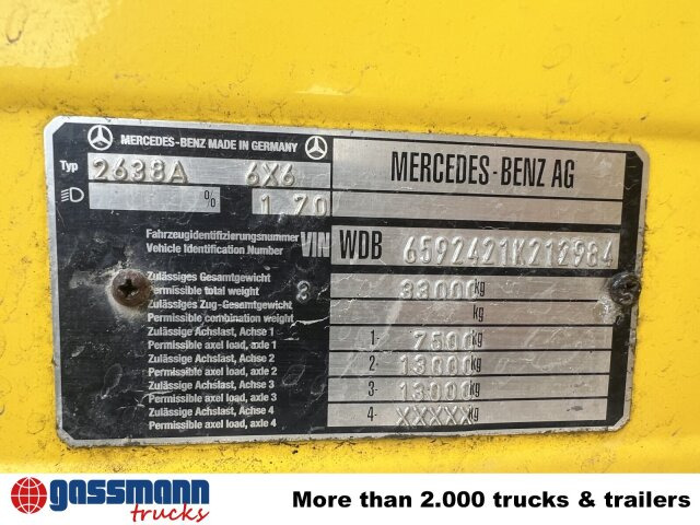 驾驶室底盘卡车 Mercedes-Benz SK II 2638/44 A 6x6, V8, Retarder:图10 驾驶室底盘卡车 Mercedes-Benz SK II 2638/44 A 6x6, V8, Retarder:图10