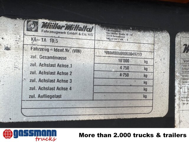 Müller-Mitteltal KA-TA 10.5C, Ex-Stadtverwaltung - 翻斗拖车:图2 Müller-Mitteltal KA-TA 10.5C, Ex-Stadtverwaltung - 翻斗拖车:图2