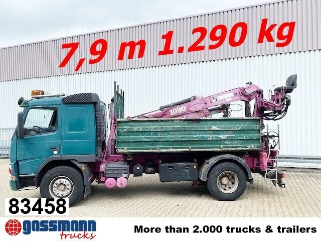 Volvo FM12-420 4x2 mit Heckkran Jonsered 1090, - 翻斗车, 起重车:图1 Volvo FM12-420 4x2 mit Heckkran Jonsered 1090, - 翻斗车, 起重车:图1