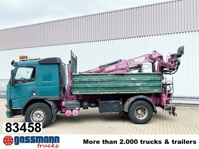 Volvo FM12-420 4x2 mit Heckkran Jonsered 1090, - 翻斗车, 起重车:图1 Volvo FM12-420 4x2 mit Heckkran Jonsered 1090, - 翻斗车, 起重车:图1