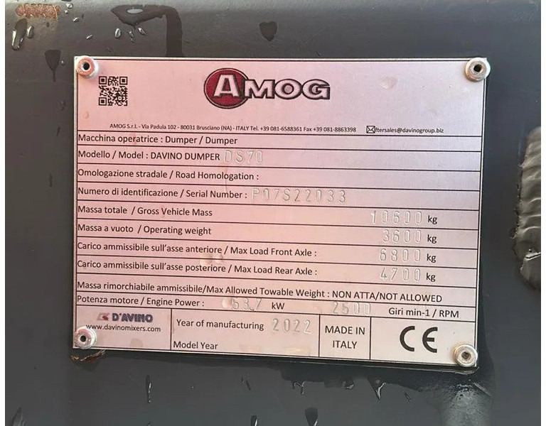 小型自卸车 Davino DS70 | NEW UNUSED | 7 TON | DEMO | DV60 | AUSA D600：图20