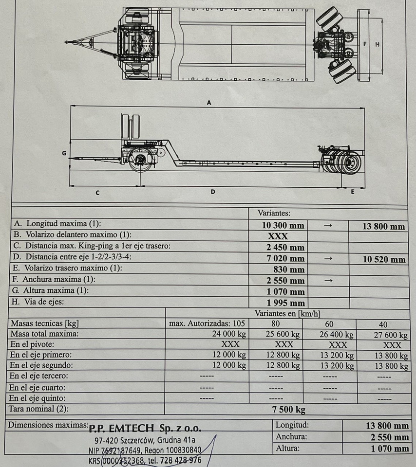 EMTECH PCN 18 PNZ-S Tiefbett zagłębiana Rozsuwana UNIKAT JAK NOWA - 低装载拖车:图5 EMTECH PCN 18 PNZ-S Tiefbett zagłębiana Rozsuwana UNIKAT JAK NOWA - 低装载拖车:图5