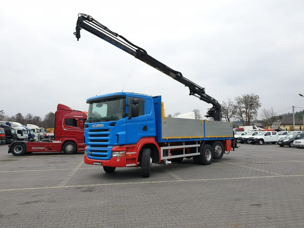 Scania R 400 LB 6x2 HDS Budowlanka Widły Oś Skrętna Super Stan - 栏板式/ 平板卡车, 起重车:图3 Scania R 400 LB 6x2 HDS Budowlanka Widły Oś Skrętna Super Stan - 栏板式/ 平板卡车, 起重车:图3