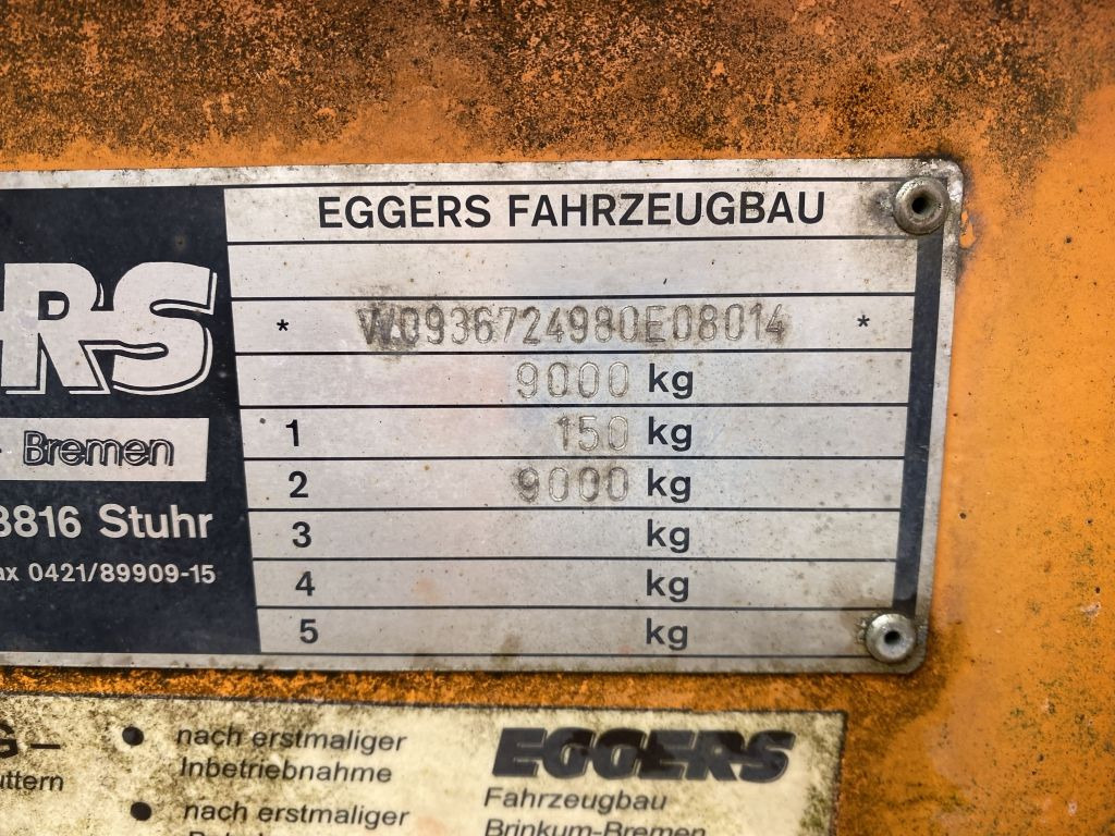 Eggers ZX 9E Anhänger für Ballastgewichte | BPW - 栏板式/ 平板拖车:图3 Eggers ZX 9E Anhänger für Ballastgewichte | BPW - 栏板式/ 平板拖车:图3