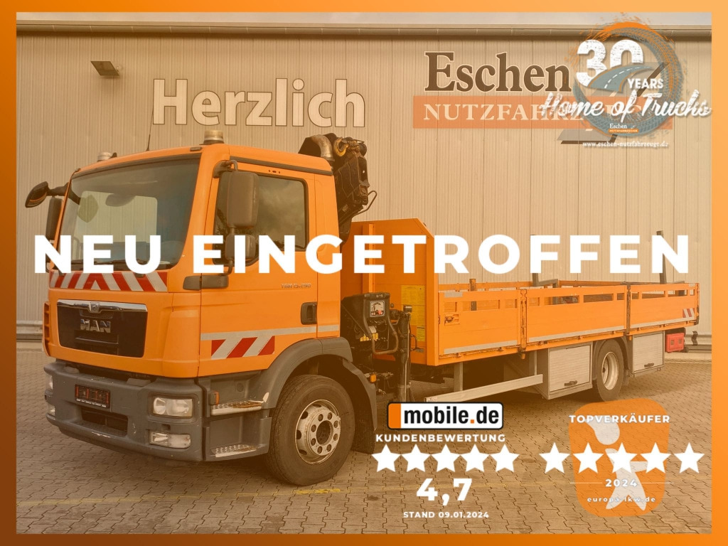 MAN TGM 15.290 4x2 BL / HIAB Faltkran - 栏板式/ 平板卡车, 起重车:图1 MAN TGM 15.290 4x2 BL / HIAB Faltkran - 栏板式/ 平板卡车, 起重车:图1