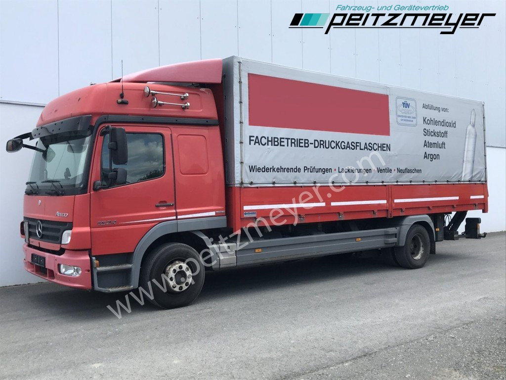 侧帘卡车 MERCEDES-BENZ Atego 1524 LL Pritsche + LBW 1,5 t. L-Fhs, Klima, Standh., Autom.：图1