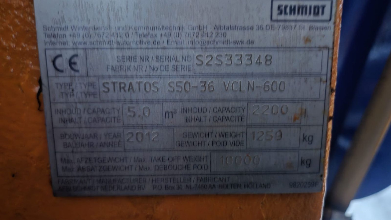 Schmidt stratos S 50 -36     5 cbm.  Winterdienst  Salz - 吊钩升降车:图2 Schmidt stratos S 50 -36     5 cbm.  Winterdienst  Salz - 吊钩升降车:图2