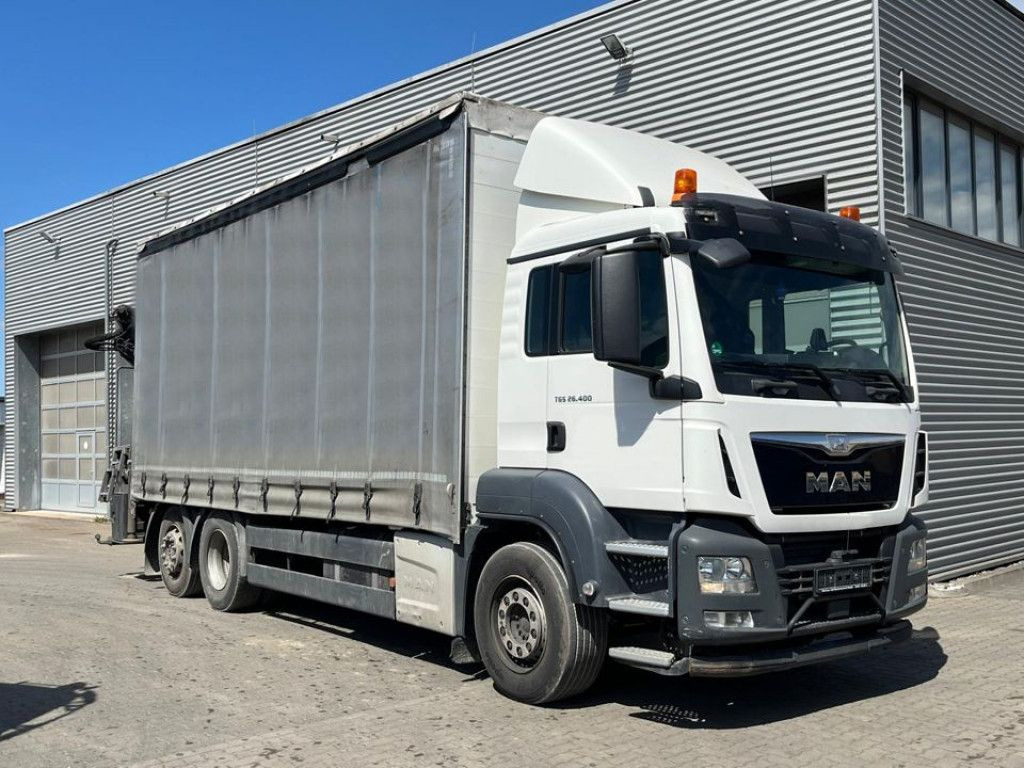 MAN TG-S 26.400 6x2-2 BL Pritsche Heckkran 5xhydr.Au - 栏板式/ 平板卡车, 起重车:图2 MAN TG-S 26.400 6x2-2 BL Pritsche Heckkran 5xhydr.Au - 栏板式/ 平板卡车, 起重车:图2