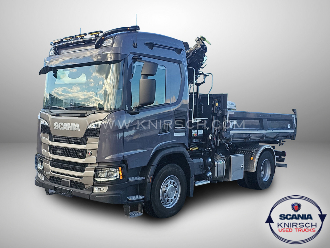 SCANIA G 320 B4x2NA 3-Seitenkipper Dautel mit Kran Hiab - 翻斗货车:图1 SCANIA G 320 B4x2NA 3-Seitenkipper Dautel mit Kran Hiab - 翻斗货车:图1