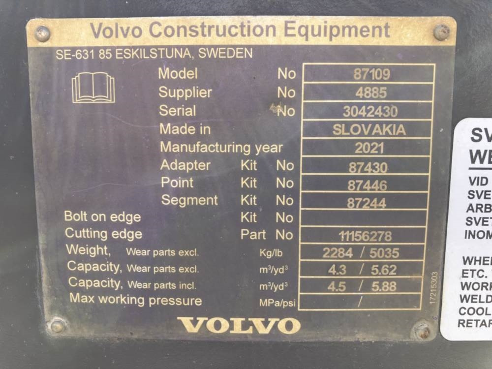铲斗 Volvo Schaufel mit Zähnen - Festanbau:图6 铲斗 Volvo Schaufel mit Zähnen - Festanbau:图6