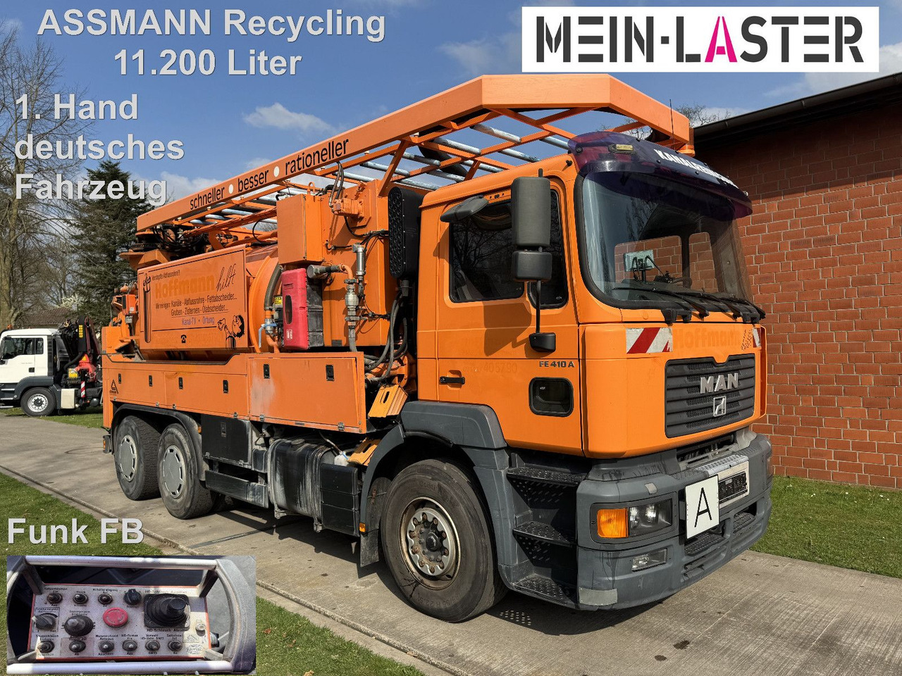 MAN FE 410 Assmann Saug HD Spüler Recycling + FB. - 真空车:图1 MAN FE 410 Assmann Saug HD Spüler Recycling + FB. - 真空车:图1