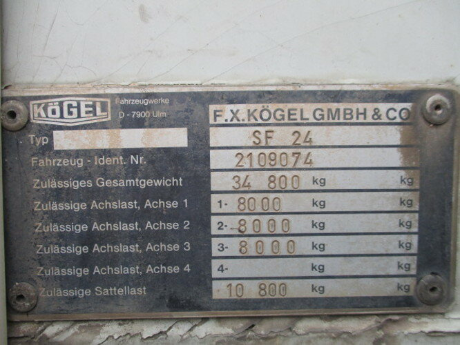 Kögel SAnh SF 24 SF 24 Kofferauflieger, gelenkte Achse, Rolltor, 77 cbm - 封闭厢式半拖车:图4 Kögel SAnh SF 24 SF 24 Kofferauflieger, gelenkte Achse, Rolltor, 77 cbm - 封闭厢式半拖车:图4