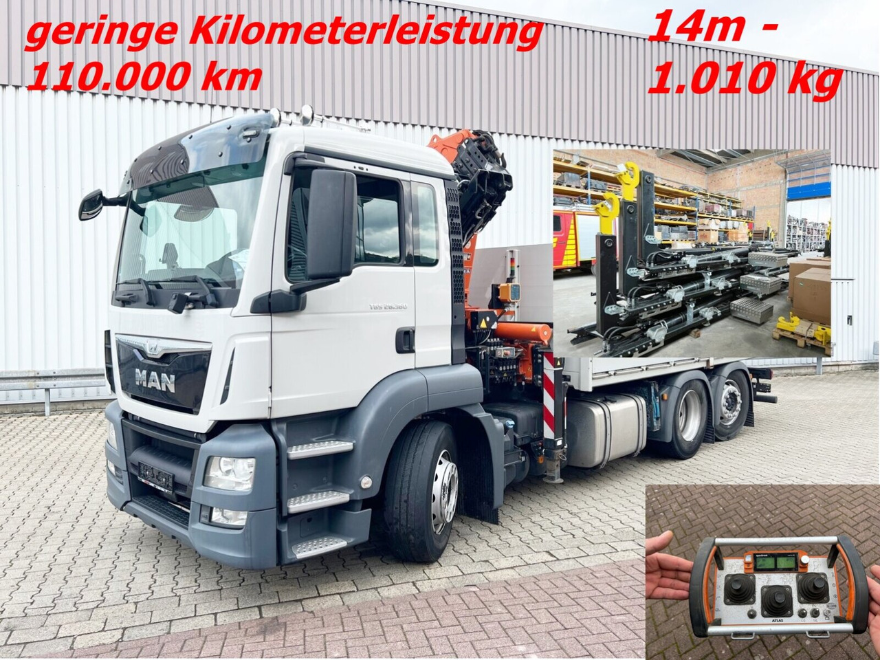 MAN TGS 26.360/400 6x2-4 BL TGS 26.360/400 6x2-4 BL, Lenk-/Lift, Kran Atlas AK 206.3E A5, Funk - 吊钩升降车, 起重车:图1 MAN TGS 26.360/400 6x2-4 BL TGS 26.360/400 6x2-4 BL, Lenk-/Lift, Kran Atlas AK 206.3E A5, Funk - 吊钩升降车, 起重车:图1