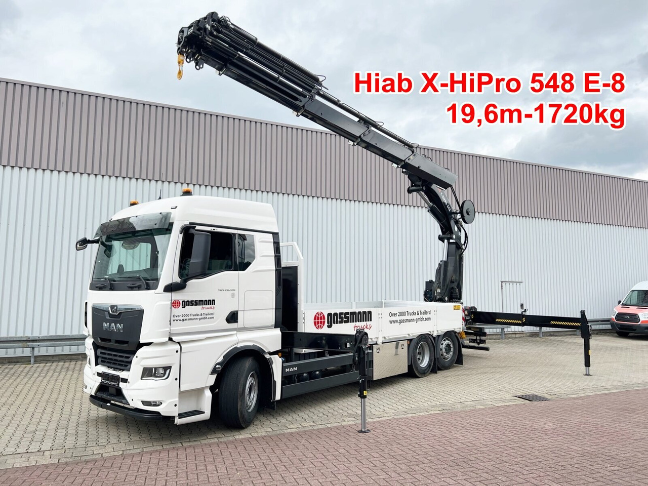 MAN TGX 26.510 6x2-4 LL CH TGX 26.510 6x2-4 LL, Kran Hiab X-HiPro 548 E-8, Lenk-/Liftachse, TwistLock 20Fuß, Funk, Retarder - 起重车, 栏板式/ 平板卡车:图1 MAN TGX 26.510 6x2-4 LL CH TGX 26.510 6x2-4 LL, Kran Hiab X-HiPro 548 E-8, Lenk-/Liftachse, TwistLock 20Fuß, Funk, Retarder - 起重车, 栏板式/ 平板卡车:图1