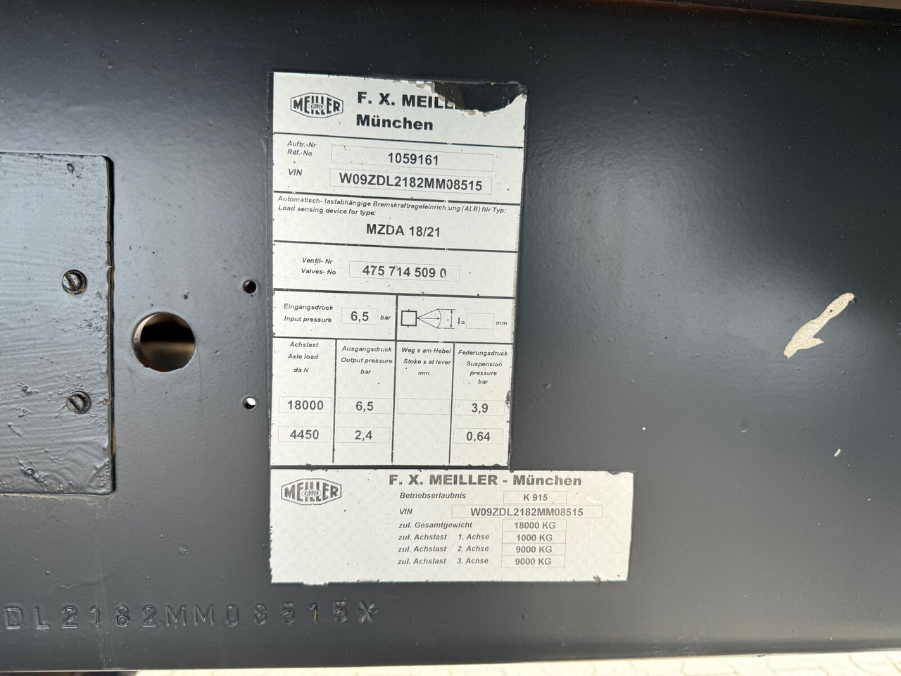 Meiller MZDA 18/21 MZDA 18/21, Stahlbordwände, ca. 10m³ - 栏板式/ 平板拖车:图3 Meiller MZDA 18/21 MZDA 18/21, Stahlbordwände, ca. 10m³ - 栏板式/ 平板拖车:图3