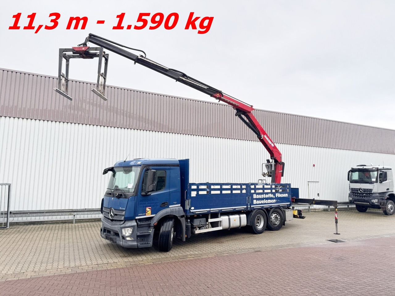 Mercedes-Benz Antos 2540 L 6x2 Antos 2540 L 6x2, Lenkachse, HMF 2110-L3 Heckkran - 起重车, 栏板式/ 平板卡车:图1 Mercedes-Benz Antos 2540 L 6x2 Antos 2540 L 6x2, Lenkachse, HMF 2110-L3 Heckkran - 起重车, 栏板式/ 平板卡车:图1