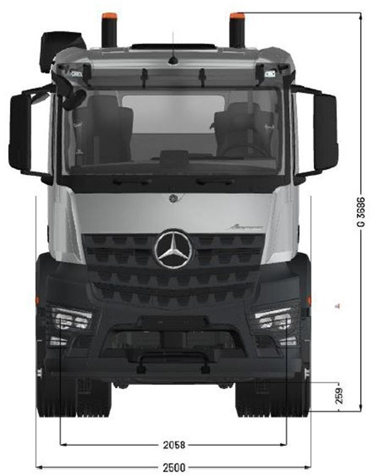 Mercedes-Benz Arocs 3253 L 8x4/4 Arocs 3253 L 8x4/4, MultimediaCockpit, Navi, Motorabtrieb - 驾驶室底盘卡车:图3 Mercedes-Benz Arocs 3253 L 8x4/4 Arocs 3253 L 8x4/4, MultimediaCockpit, Navi, Motorabtrieb - 驾驶室底盘卡车:图3