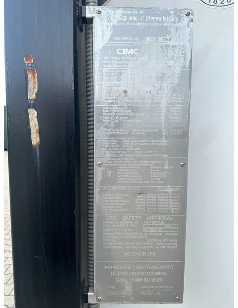 CIMC 20FT ISO / 25.030L - 1 comp. / L4BN / UN Portable / T11 / test: 10 -2026 租赁 CIMC 20FT ISO / 25.030L - 1 comp. / L4BN / UN Portable / T11 / test: 10 -2026:图12 CIMC 20FT ISO / 25.030L - 1 comp. / L4BN / UN Portable / T11 / test: 10 -2026 租赁 CIMC 20FT ISO / 25.030L - 1 comp. / L4BN / UN Portable / T11 / test: 10 -2026:图12