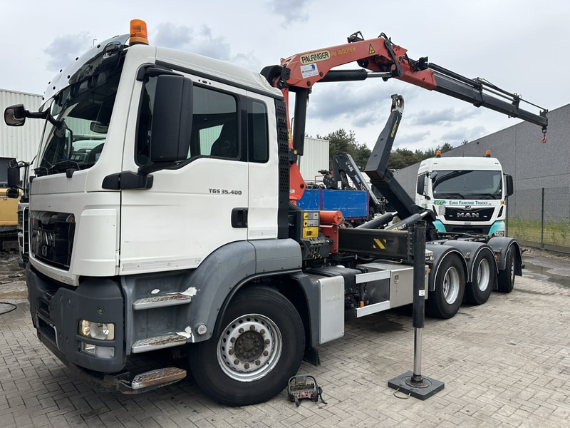 MAN TGS 35.400 8x4 TRIDEM HOOKLIFT T22 + CRANE PALFINGER PK 18001 EH + RADIO - EURO 5 - LIFT/STEERING AXLE - BE TRUCK - 吊钩升降车, 起重车:图1 MAN TGS 35.400 8x4 TRIDEM HOOKLIFT T22 + CRANE PALFINGER PK 18001 EH + RADIO - EURO 5 - LIFT/STEERING AXLE - BE TRUCK - 吊钩升降车, 起重车:图1