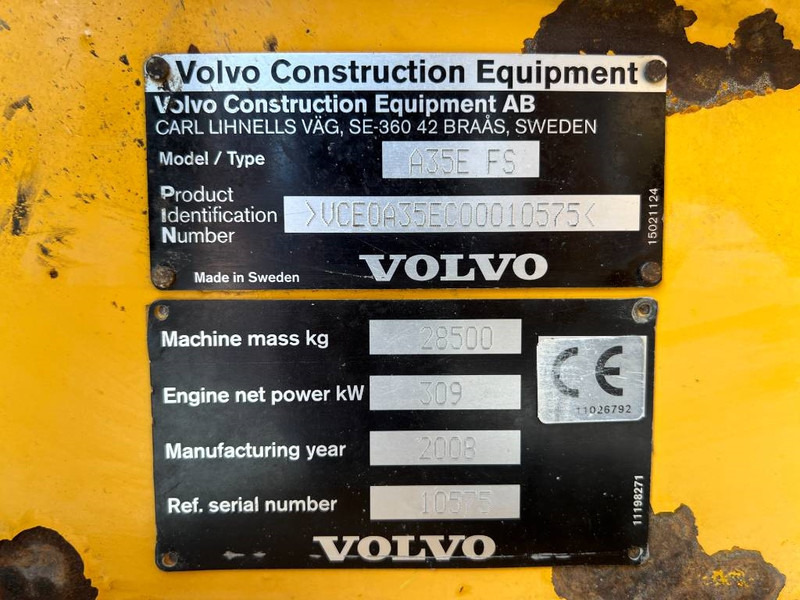 Volvo A35E FS 租赁 Volvo A35E FS:图10 Volvo A35E FS 租赁 Volvo A35E FS:图10