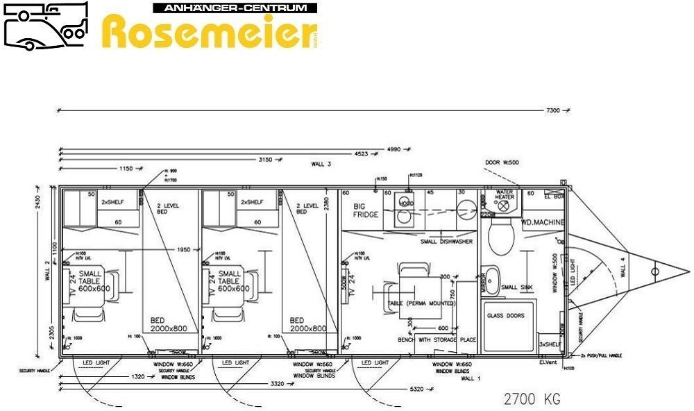 ROSEMEIER EW TA-NO Mannschaftswagen 737 Toilettenanhänger - 建筑集装箱, 全挂车:图2 ROSEMEIER EW TA-NO Mannschaftswagen 737 Toilettenanhänger - 建筑集装箱, 全挂车:图2