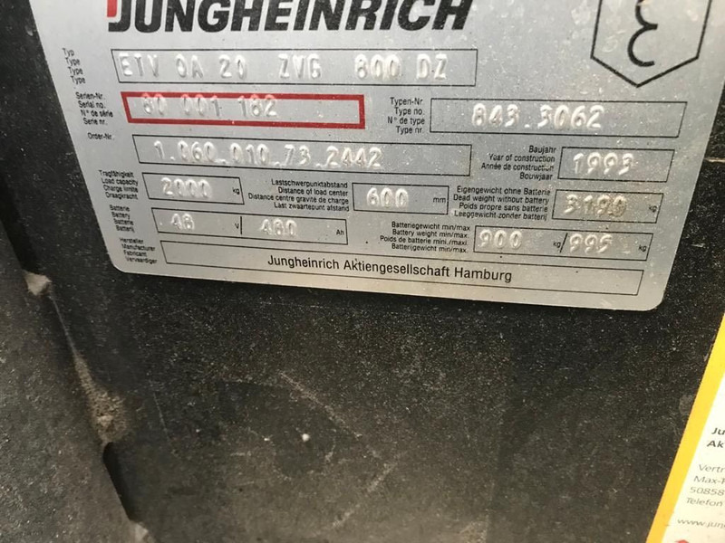 Jungheinrich vierweg zijlader ETVQ 20 - 前移式叉车:图2 Jungheinrich vierweg zijlader ETVQ 20 - 前移式叉车:图2