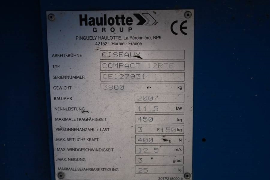 剪式升降机 Haulotte Compact 12RTE Electric, 12m Working Height, 450kg：图7