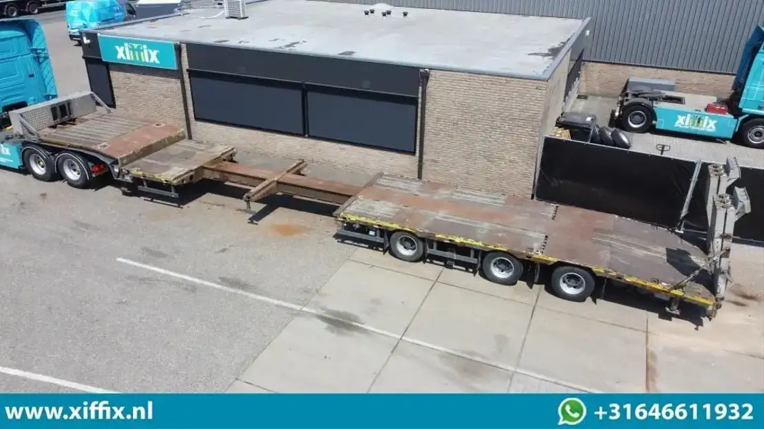 Meusburger 3-ass. Uitschuifbare semi dieplader met Alu. kleppen / Naloop gestuur - 低装载半拖车:图1 Meusburger 3-ass. Uitschuifbare semi dieplader met Alu. kleppen / Naloop gestuur - 低装载半拖车:图1