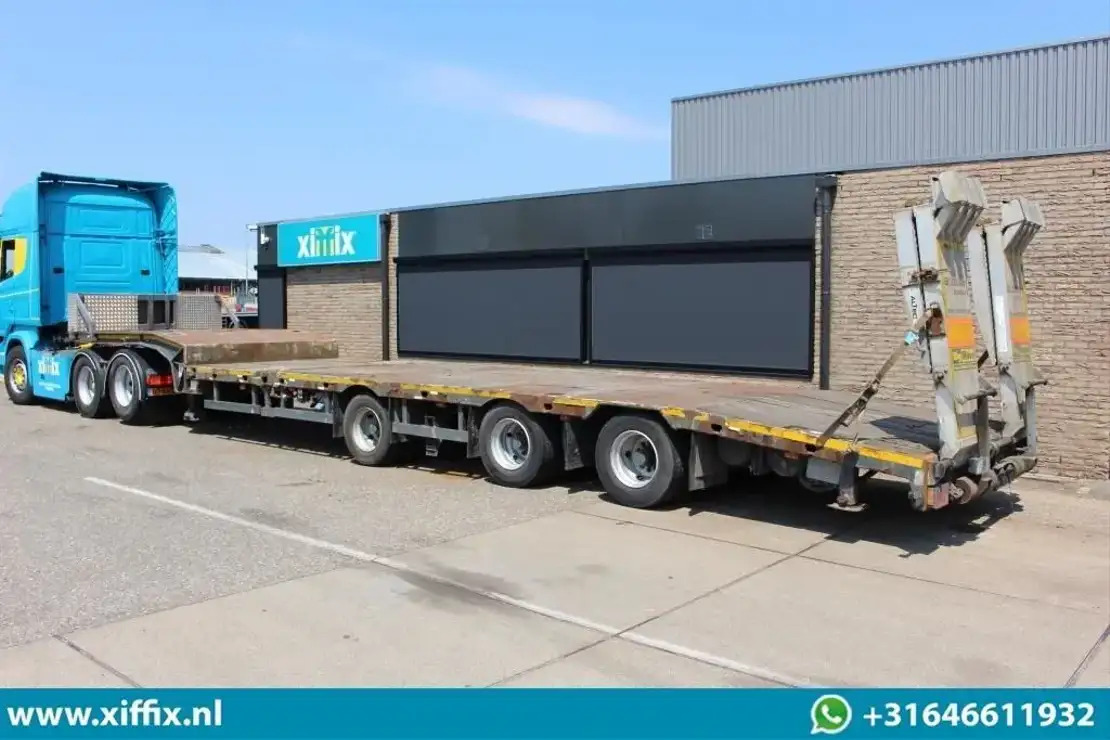 Meusburger 3-ass. Uitschuifbare semi dieplader met Alu. kleppen / Naloop gestuur - 低装载半拖车:图4 Meusburger 3-ass. Uitschuifbare semi dieplader met Alu. kleppen / Naloop gestuur - 低装载半拖车:图4