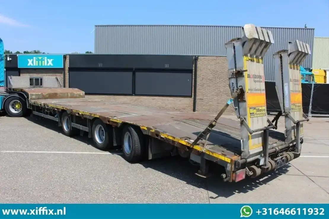 Meusburger 3-ass. Uitschuifbare semi dieplader met Alu. kleppen / Naloop gestuur - 低装载半拖车:图3 Meusburger 3-ass. Uitschuifbare semi dieplader met Alu. kleppen / Naloop gestuur - 低装载半拖车:图3