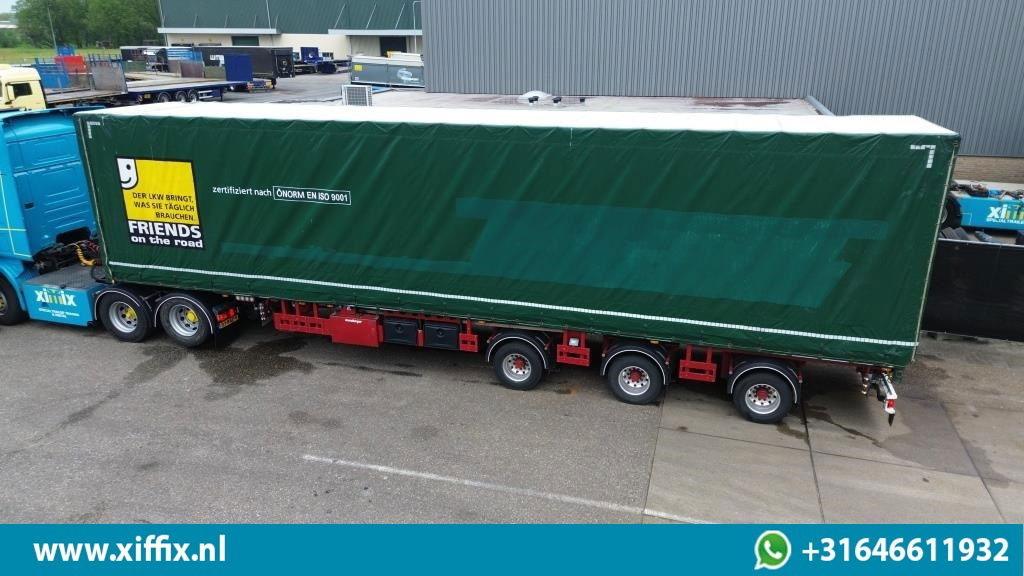 Meusburger 3-ass. Vlakke dubbel 2x uitschuifbare oplegger met huifopbouw / 3x ge - 栏板式/ 平板半拖车:图3 Meusburger 3-ass. Vlakke dubbel 2x uitschuifbare oplegger met huifopbouw / 3x ge - 栏板式/ 平板半拖车:图3