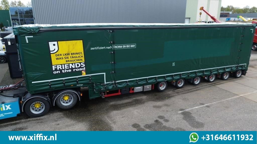 Meusburger 6-ass. Semi dieplader met elektrische huifopbouw / 3x naloop gestuurd - 低装载半拖车:图1 Meusburger 6-ass. Semi dieplader met elektrische huifopbouw / 3x naloop gestuurd - 低装载半拖车:图1