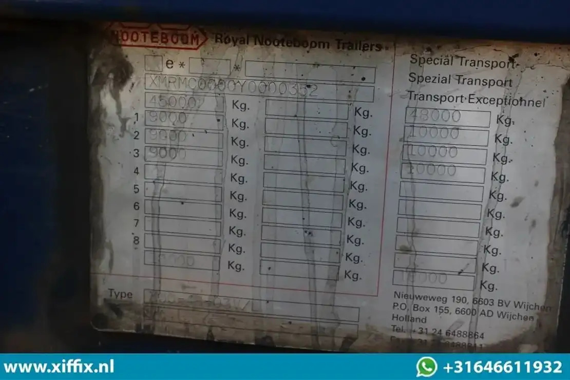 低装载半拖车 Nooteboom 3-ass. Uitschuifbare semi dieplader / 3x gestuurd:图10 低装载半拖车 Nooteboom 3-ass. Uitschuifbare semi dieplader / 3x gestuurd:图10