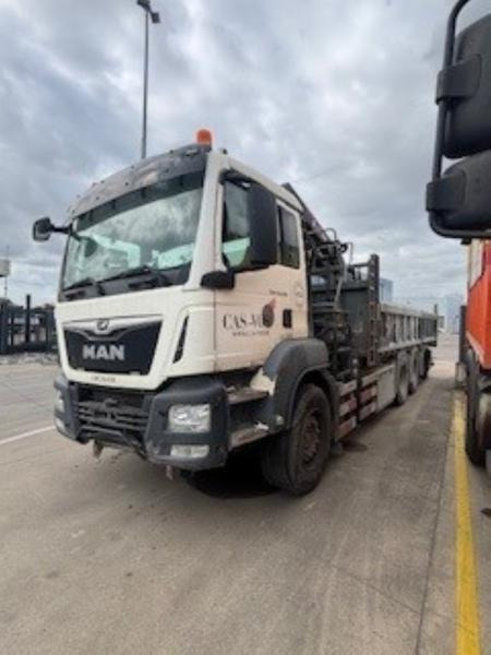 MAN TGS 35.460 BL - HIAB X-HIDUO 228 E-3 (DAMAGED) - 翻斗车, 起重车:图1 MAN TGS 35.460 BL - HIAB X-HIDUO 228 E-3 (DAMAGED) - 翻斗车, 起重车:图1