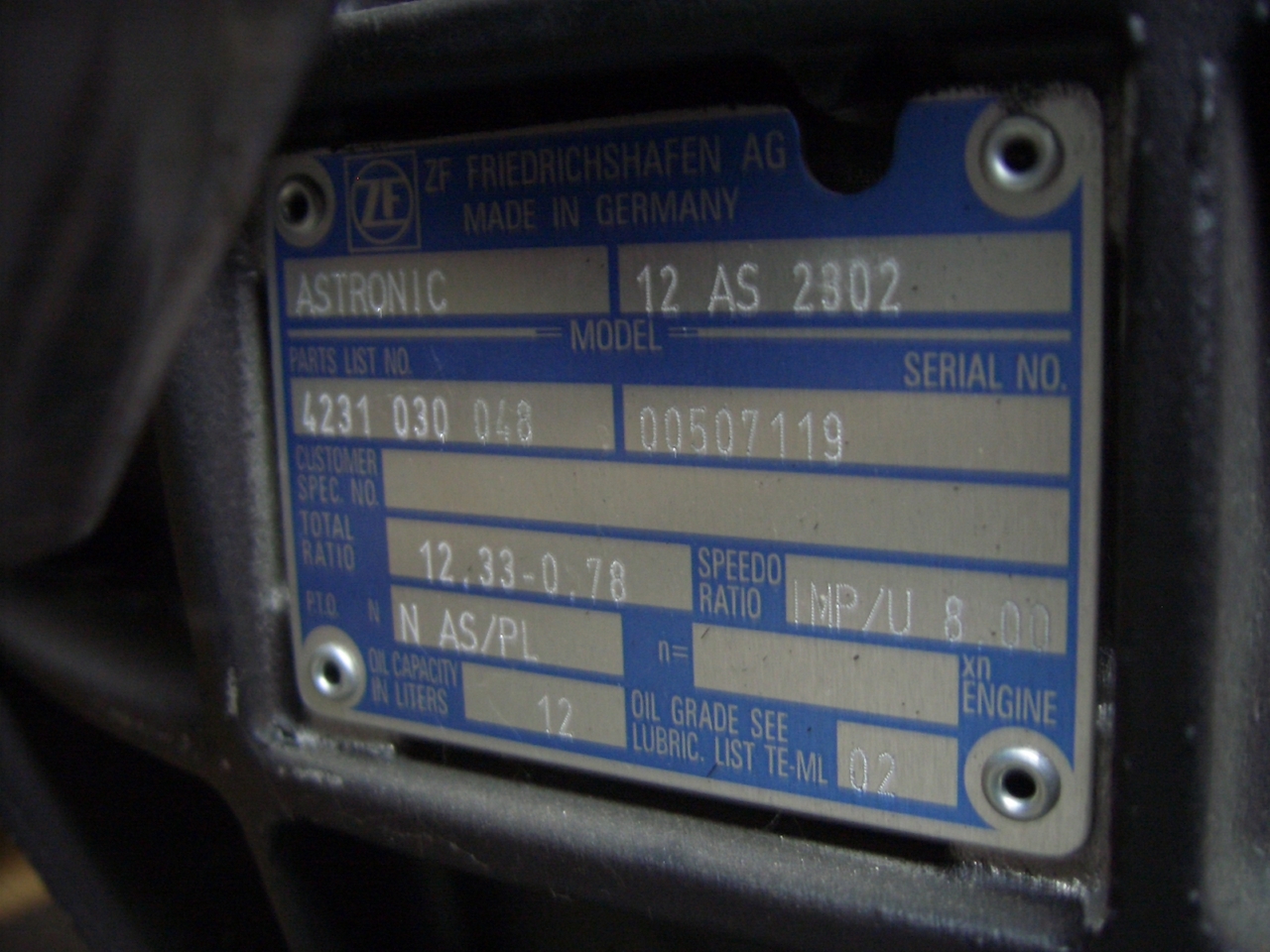 ZF 12 As-tronic - 变速箱 适用于 驾驶室底盘卡车:图3 ZF 12 As-tronic - 变速箱 适用于 驾驶室底盘卡车:图3