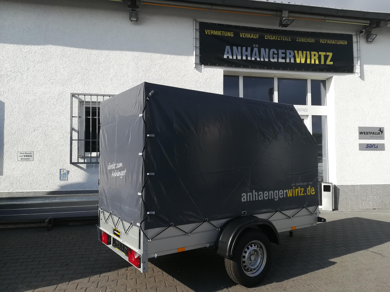 Aluliner Planen Anhänger GTB 1200 251x126x150cm +Hochplane grau schräg (S) 1200kg - 汽车拖车:图3 Aluliner Planen Anhänger GTB 1200 251x126x150cm +Hochplane grau schräg (S) 1200kg - 汽车拖车:图3