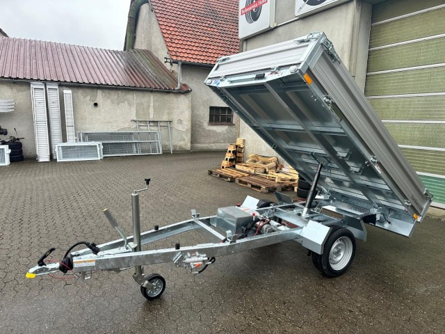 Humbaur HUK 182715 Heckkipper 1,8 t. E-Pumpe, 2680 x 1500 x 300mm - 翻斗拖车:图2 Humbaur HUK 182715 Heckkipper 1,8 t. E-Pumpe, 2680 x 1500 x 300mm - 翻斗拖车:图2