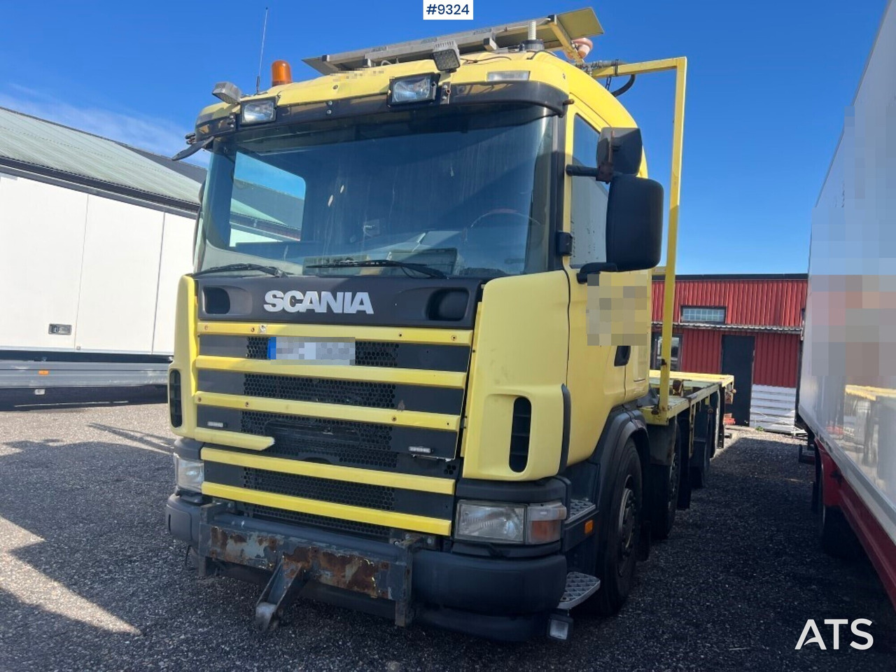 Flatbed truck Scania R124GB8X26NB420 - 栏板式/ 平板卡车:图1 Flatbed truck Scania R124GB8X26NB420 - 栏板式/ 平板卡车:图1