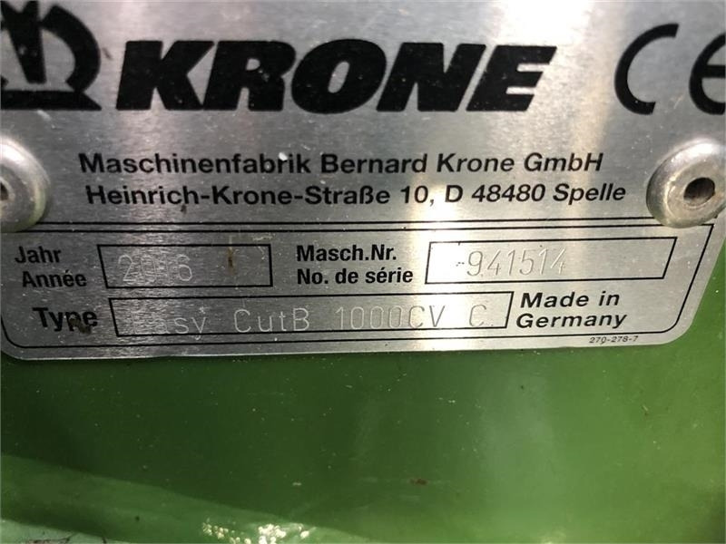 Krone EasyCut B 1000 CV - 收割机:图5 Krone EasyCut B 1000 CV - 收割机:图5