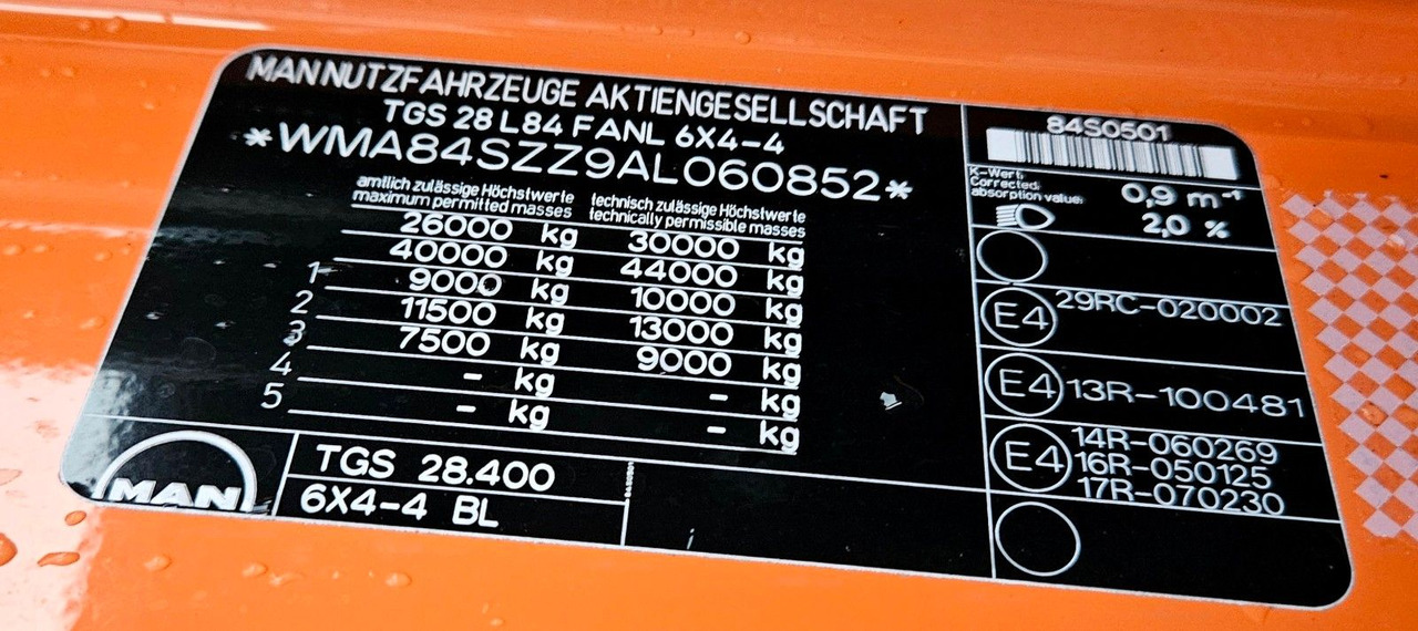 吊钩升降车, 起重车 MAN TGS 28.400 6x4-4 BL Palfinger PK12002 Kran Euro5：图16