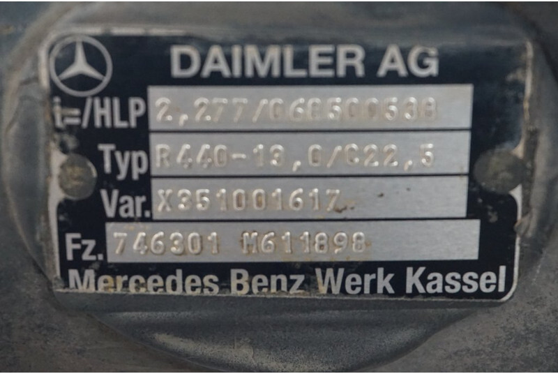 Mercedes-Benz R440-13A/C22.5 41/18 I=2.278 - 后轴 适用于 卡车:图4 Mercedes-Benz R440-13A/C22.5 41/18 I=2.278 - 后轴 适用于 卡车:图4