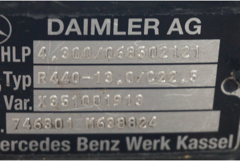 Mercedes-Benz R440-13A/C22.5 43/10 I=4.300 - 后轴 适用于 卡车:图4 Mercedes-Benz R440-13A/C22.5 43/10 I=4.300 - 后轴 适用于 卡车:图4