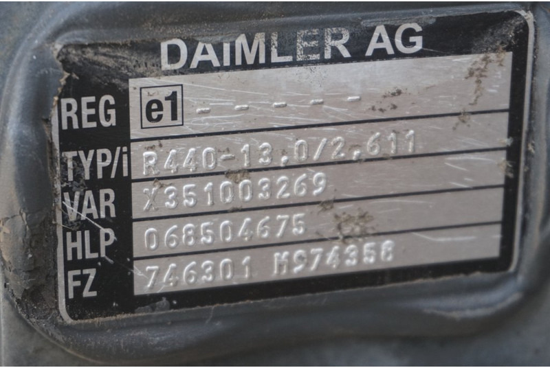 Mercedes-Benz R440-13A/C22.5 47/18 I=2.611 MODEL 2 - 后轴 适用于 卡车:图4 Mercedes-Benz R440-13A/C22.5 47/18 I=2.611 MODEL 2 - 后轴 适用于 卡车:图4