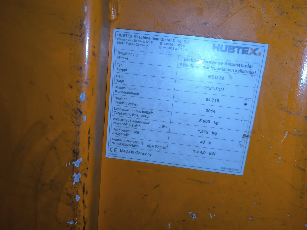 四向前移式叉车 HUBTEX MSU 30：图7