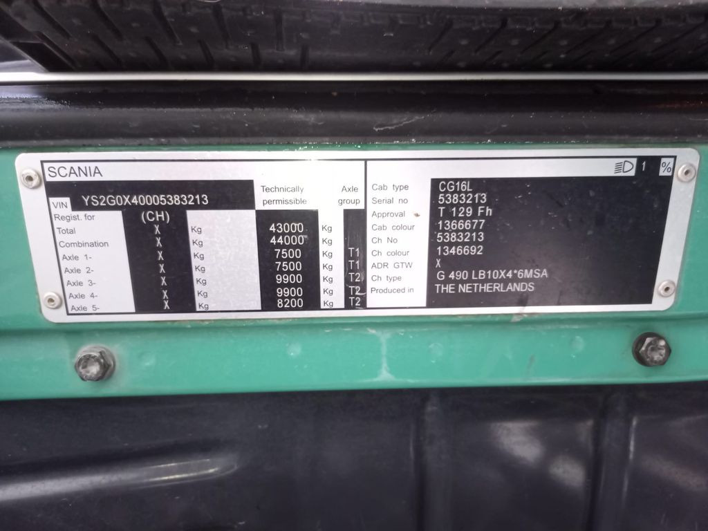 驾驶室底盘卡车 Scania G490 10x4, E6, Fahrgestell:图7 驾驶室底盘卡车 Scania G490 10x4, E6, Fahrgestell:图7