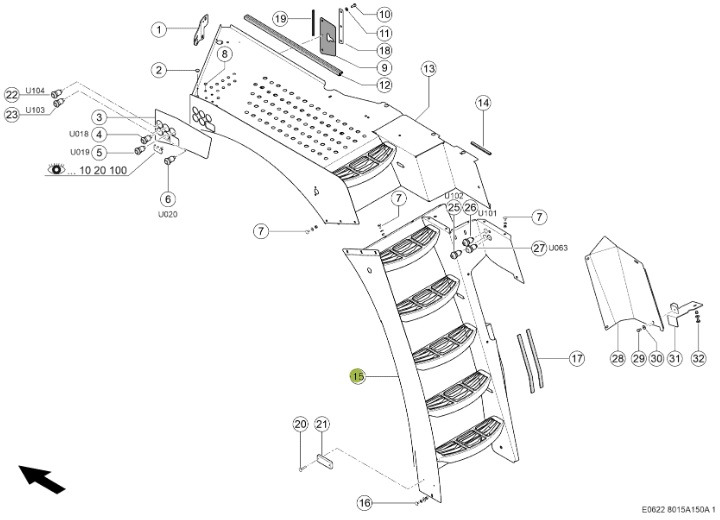 Claas Jaguar 970 - schody 0027981050 - 脚踏板 适用于 农业机械:图1 Claas Jaguar 970 - schody 0027981050 - 脚踏板 适用于 农业机械:图1