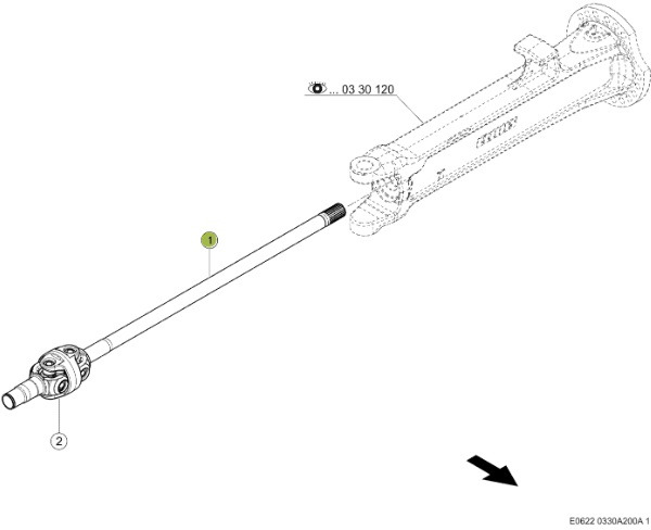 Claas Jaguar 970 - tylna oś napędowa - półoś 0015042201 - 传动轴 适用于 农业机械:图1 Claas Jaguar 970 - tylna oś napędowa - półoś 0015042201 - 传动轴 适用于 农业机械:图1