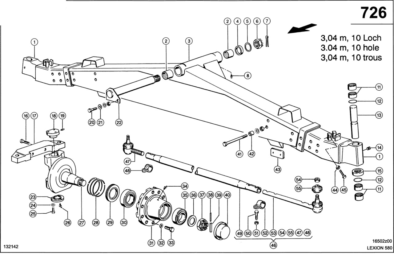 Claas Lexion 580 SWORZEŃ ZWROTNICY 0006697770 (Oś kierowana; 3,04 m, 10 otworów) - 转向节 适用于 联合收割机:图1 Claas Lexion 580 SWORZEŃ ZWROTNICY 0006697770 (Oś kierowana; 3,04 m, 10 otworów) - 转向节 适用于 联合收割机:图1