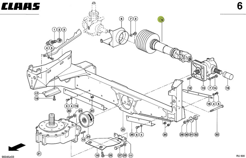 Claas RU600 - wałek przegubowy 0009965272 - 传动轴 适用于 农业机械:图1 Claas RU600 - wałek przegubowy 0009965272 - 传动轴 适用于 农业机械:图1