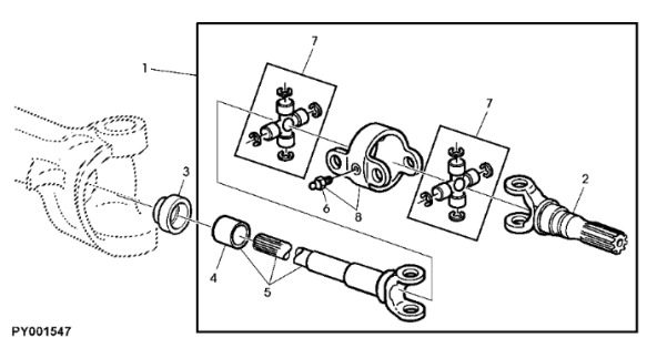John Deere 7530 Premium - Uniwersalny wał napędowy AL175824 - 螺旋桨轴 适用于 农业机械:图1 John Deere 7530 Premium - Uniwersalny wał napędowy AL175824 - 螺旋桨轴 适用于 农业机械:图1